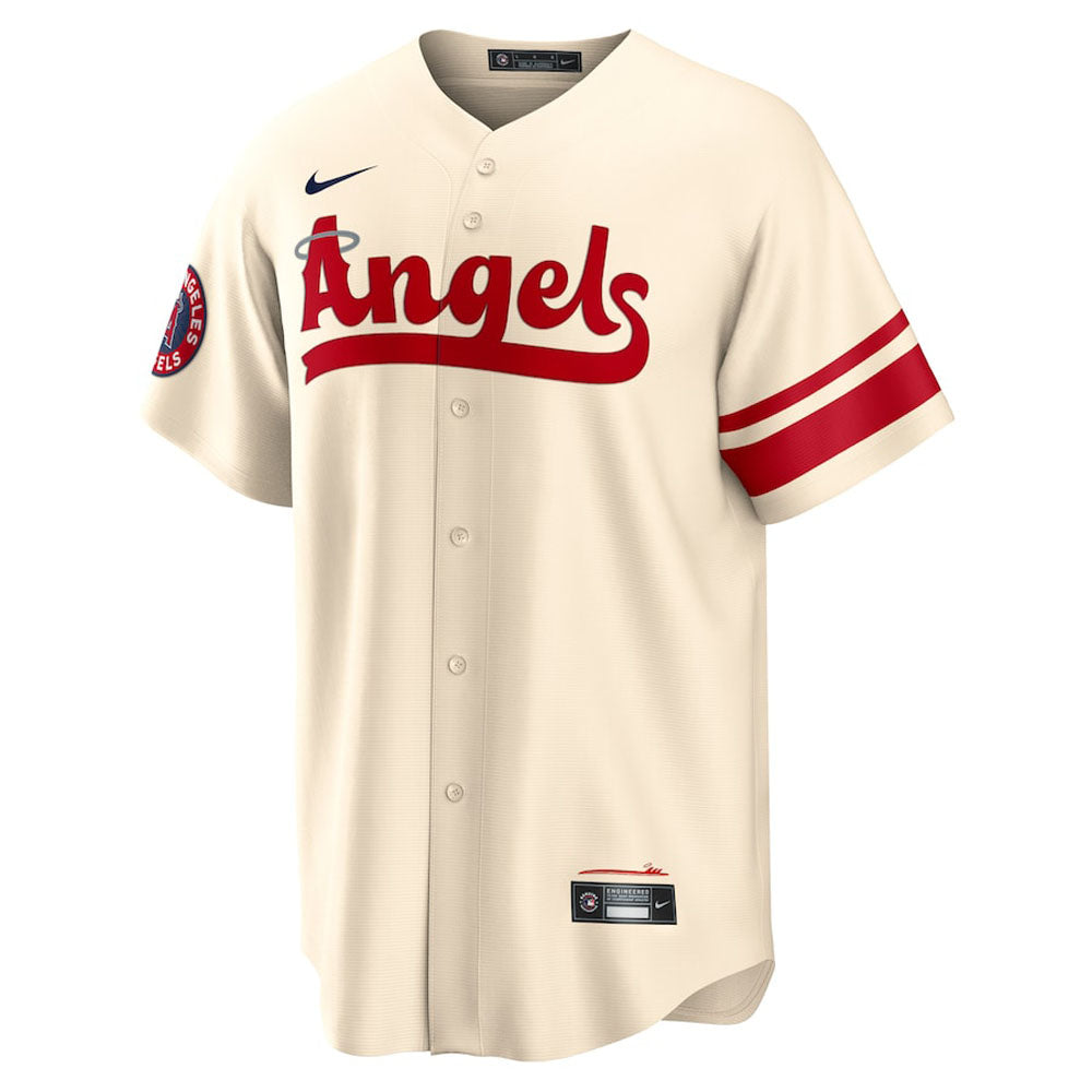 Men's Los Angeles Angels Mike Trout City Connect Replica Jersey - Cream