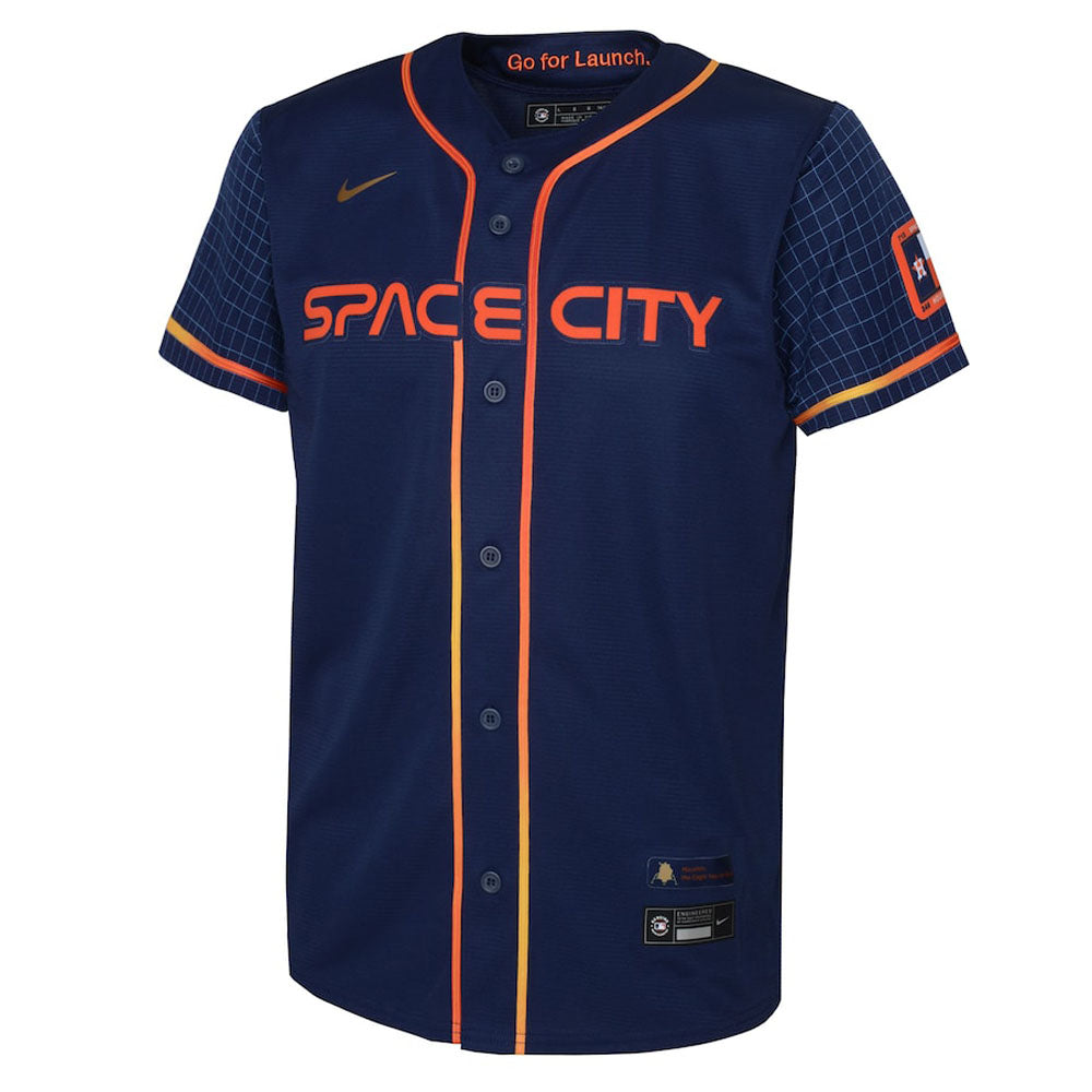 Youth Houston Astros Jose Altuve Space City Connect Replica Jersey - Navy