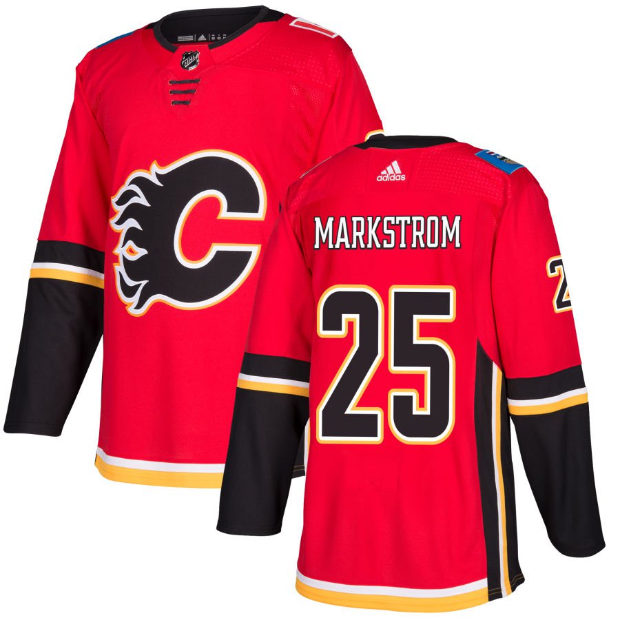 Calgary Flames #25 Jacob Markstrom Red Home Authentic Jersey