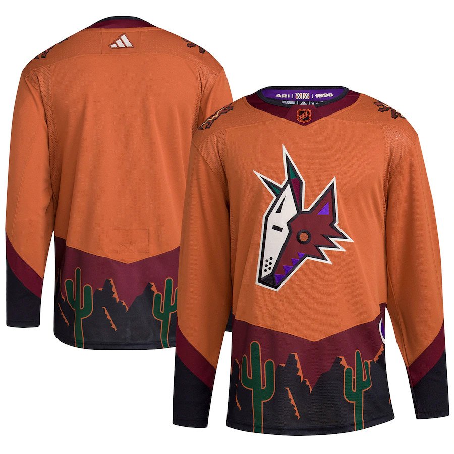 Custom Arizona Coyotes Your Name Burnt Orange Reverse Retro 2.0 Stitched Blank Hockey Jersey