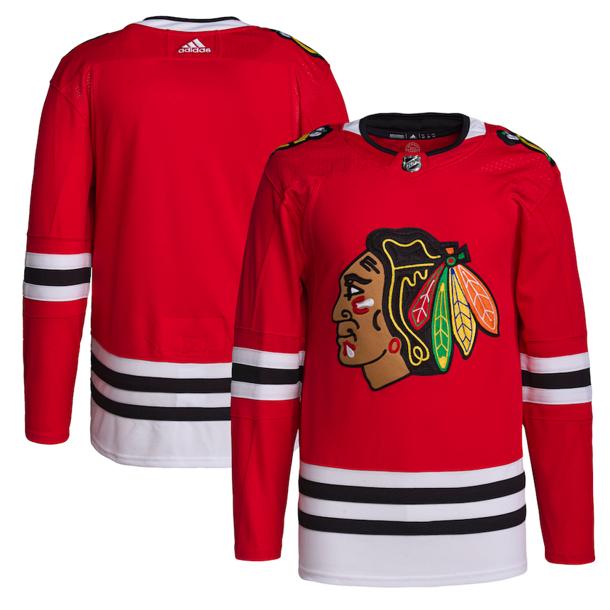 Men's Chicago Blackhawks adidas Red Home Primegreen Authentic Pro Blank Jersey