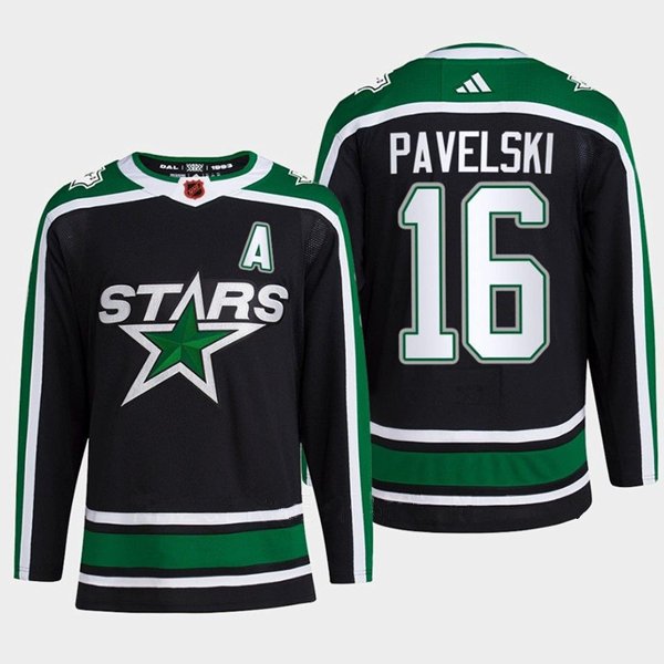 Men's Dallas Stars #16 Joe Pavelski Black 2022-23 Reverse Retro Stitched Hockey Jersey