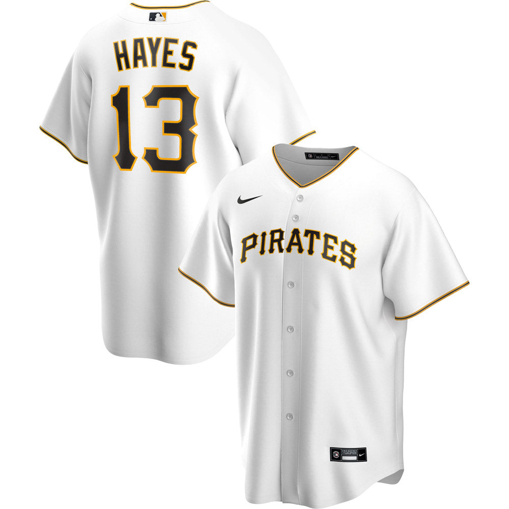 Men's Pittsburgh Pirates KeBryan Hayes Cool Base Replica Home Jersey - White