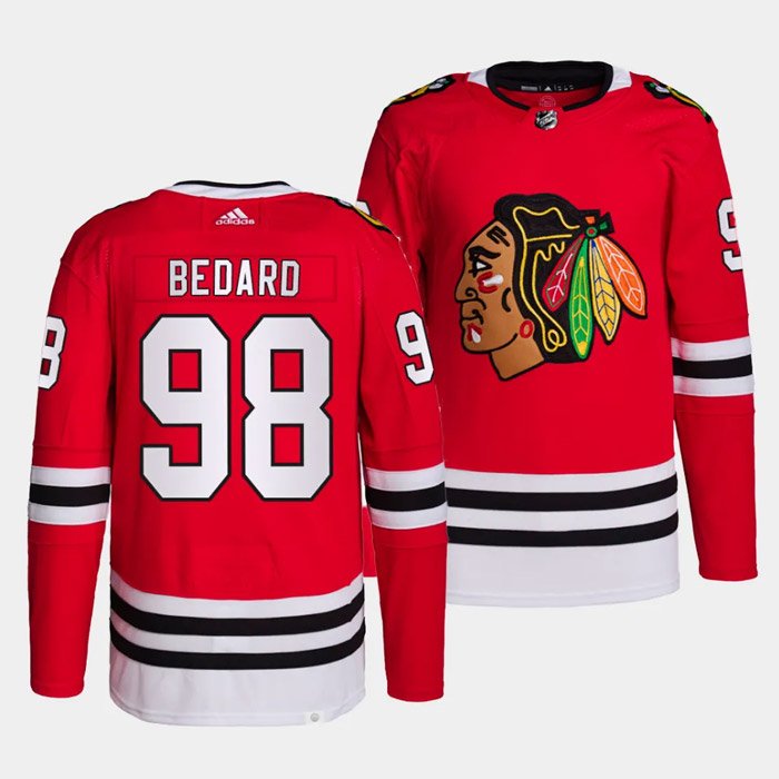 Chicago Blackhawks #98 Connor Bedard Red Home Authentic Stitched Hockey Jersey