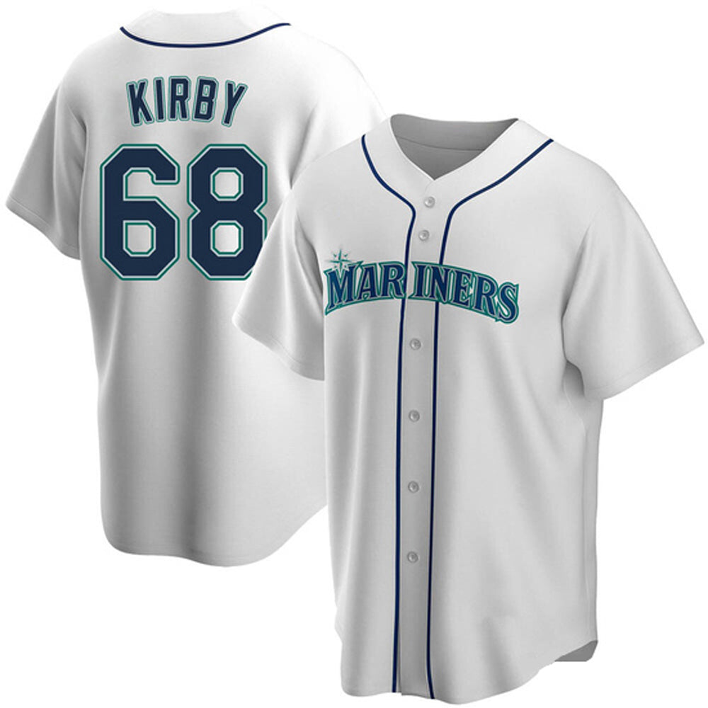 Youth Seattle Mariners George Kirby Cool Base Replica Home Jersey - White