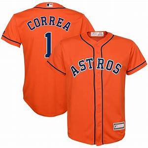 Mens Houston Astros Carlos Correa Cool Base Replica Jersey Orange