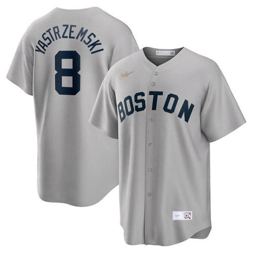 Men's Boston Red Sox Carl Yastrzemski Cooperstown Collection Jersey - Gray
