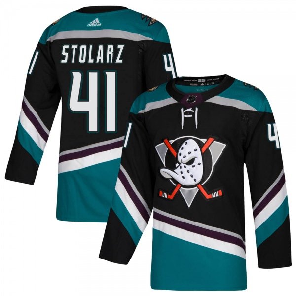 Anaheim Ducks #41 Anthony Stolarz Teal Alternate Authentic Stitched Hockey Black Jersey